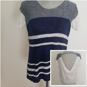 Club Monoco Draped Back Linen top, size small